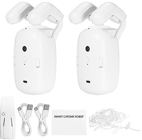 Weytoll 2 piezas motor de cortina inteligente WiFi BT interruptor de control de voz cortina eléctrica robot control APP ajuste temporizador compatible con el hogar para barra romana
