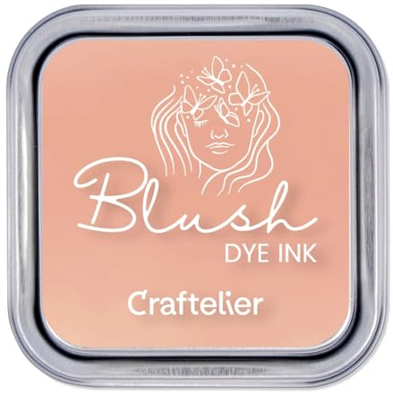 Craftelier Tintensammlung auf Wasserbasis | Metallbox mit starkem Verschluss | Acryl- oder Gummistempel und poröse Oberflächen | 21 Farben (Blush)