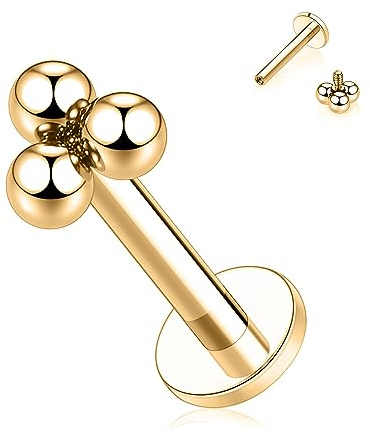 AROWRO 16g Labret Tragus Lip Knorpel Medusa Schmuck Gold Titan Tragus Medusa Conch Helix Monroe Philtrum Piercing Schmuck Innengewinde Ohrringe Tragus Hoop Ohrringe Lip Rings Cartilage8mm