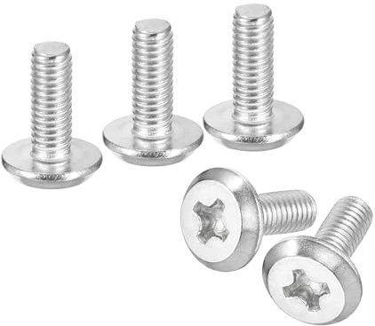 QUARKZMAN Vis À Tête Plate Ronde Phillips M3X8mm, 10 Pièces, en Acier Inoxydable 304, Vis À Machine À Tête Phillips, Filetage Complet, Finition Brillante, Boulon de Connexion pour Meubles