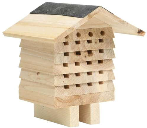 Willood Bienenhotel Tanne Massivholz 22x20x20 cm Bienenhaus Insektenhotel Insektenhaus Nistkasten