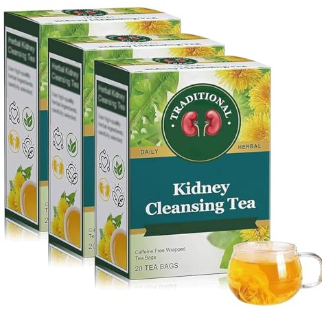 Healthy Organic Kidney Cleansing Tea， Traditional Herbal Kidney Cleansing Tea,Herbal Kidney Cleansing Tea，Chinese Kidney Cleanse Tea for Men (3 Box)