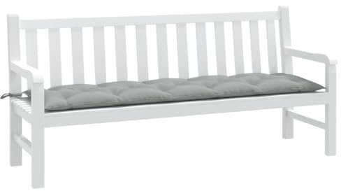 ZEYUAN Gartenbank-Auflage Melange Hellgrau 180x50x7 cm Stoff, Terrassenmöbel, Wetterfeste Bank, Outdoor Bank, Parkbank, Garten Banken, Deko Bank, Gartenmöbel - 4002564
