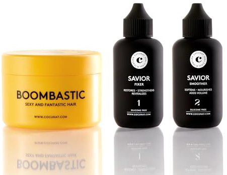 COCUNAT - Boombastic + Savior - Traitement Capillaire Reconstructeur et Réparateur - Pour Cheveux Abîmés, Cassants ou Colorés - Sans Silicone.