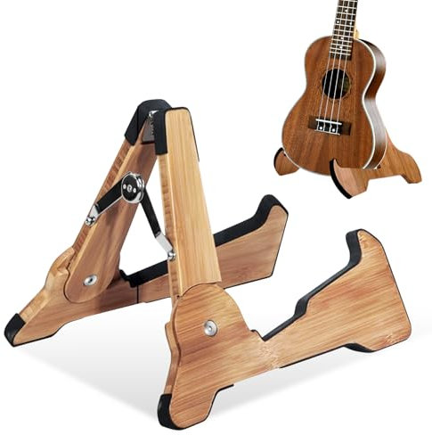 SUNOYA Gitarrenständer, Faltbarer Gitarrenständer, Gitarrenständer Holz, mit Rutschfestem Gummi , für Egitarre, Akustik, Bass, Klassik, Ukulele
