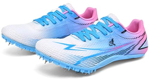 Hiuzylqx Mujer Zapatillas De Atletismo, Zapatos con Clavos para Pista Y Campo para Correr Profesionales al Aire Libre Deportivas,F,36 EU