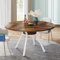 Tribesigns Table de Salle à Manger Ronde avec Plateau Effet MDF,120 * 120 * 75cm, avec Quatre Pieds en Métal, Blanche,Rétro Scandinave Parfaite (Marron)