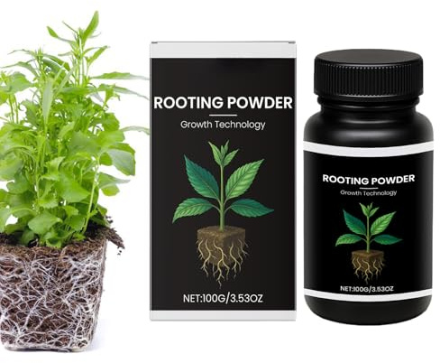 Rooting Powder – 1.81in Water Soluble for Propagation Promoter, Encourages Strong with Roots, Gardening Nutrient for Flower Beds, Outdoor, Garden Plants, Easy to Use, Fast Results