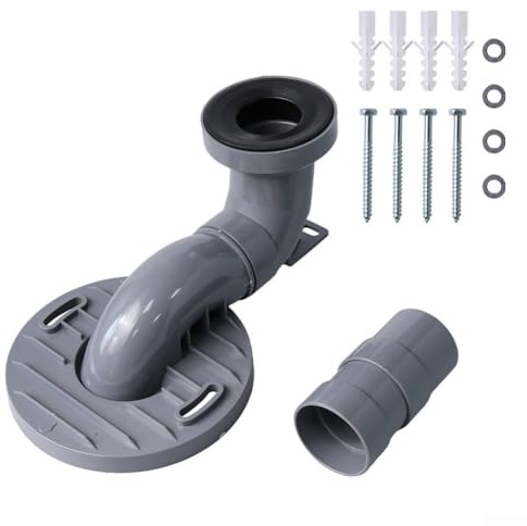 Sifone regolabile per WC con struttura in PVC, design a prova di perdite e a prova di perdite, adatto a tubi di uscita di diametro 110 mm per una rimozione efficiente dei rifiuti (250 mm)