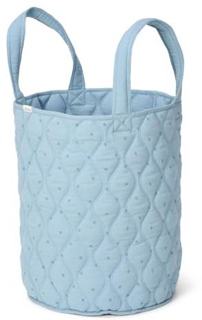 Little Dutch Aufbewahrungskorb Aufbewahrung für Spielzeug - Deckenkorb Spielzeugkorb Großer Korb Wendekorb - Babyzimmer Kinderzimmer Badezimmer - Pure Denim Blue - blau