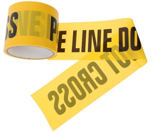 TOBBOMEY Ruban de Signalisation Police Line Do Not Enter PVC Résistant Bande de Sécurité Jaune et Noire Ruban de Chantier pour Zone Dangereuse et Scène de Crime Non Adhésif Polyvalent pour