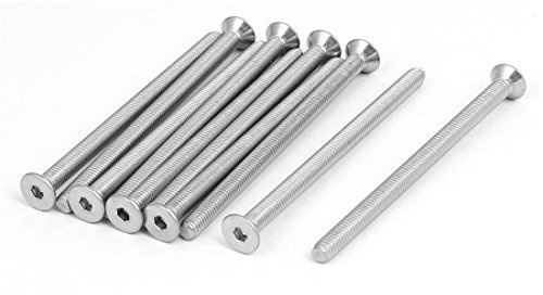 sourcing map 10pcs Vis à Tête Fraisée Plate à Six Pans Creux Vis à Douille Hexagonale Boulon M5x80mm Acier Inoxydable 304 DIN7991