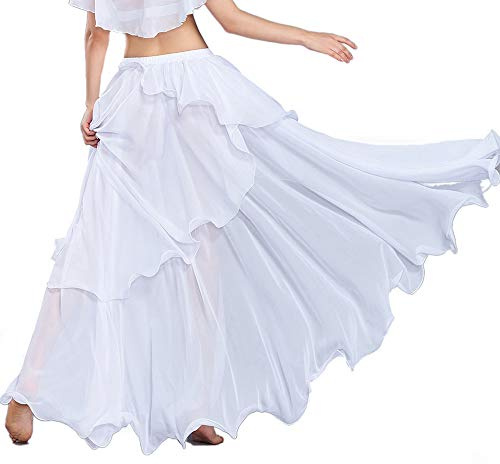 ROTAL SMEELA Maxirock Bauchtanz Sexy Performance Chiffon Teilt Großer Swing Rock Kostüm Tanz Kleidung Lang Damen Trainings Kleidung