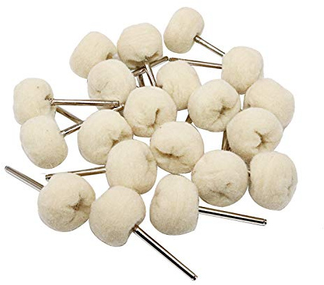 Niupika Polierscheibe aus Baumwolle, Drehwerkzeug, Zubehör, 3-mm-Dorn, 20 Stück