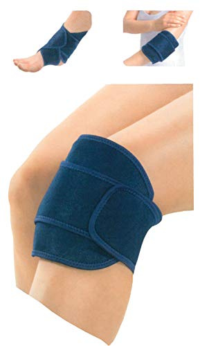 Brandsseller Warm-Kalt Kompresse Set Knie - Ellenbogen - Fußgelenk - Verstellbare Klettbandage - Wiederverwendbares Gelpad ca. 18 x 13 cm