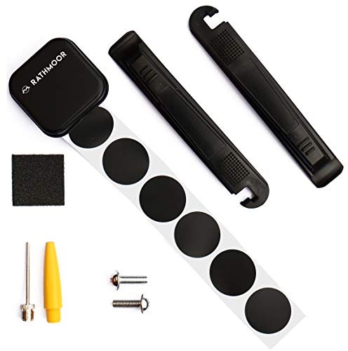 Rathmoor 6 Glueless Puncture Repair Kit in Metal Tin with 2 Tyre Levers, Ball and Inflatables Needles and 2 Bottle Cage Bolts