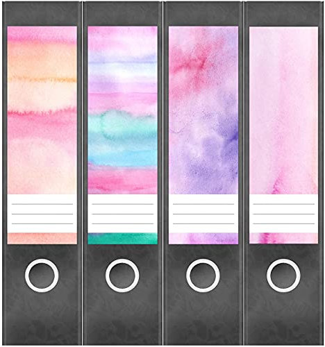 Etiketten für Ordner | Deko 29 Muster Mix | 4 breite Aufkleber für Ordnerrücken | Selbstklebende Design Ordneretiketten Rückenschilder