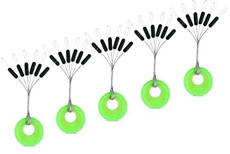 AMZfishing® gummistopper, oval eller rund i 3 storlekar | posenstopper | stopper fiske | snörstopper | silikonstopper (5, cylinder S)