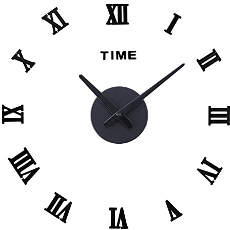 DIY Wanduhr mit Spiegeloberfläche, 50–70cm Wanduhr Moderne Wanduhr 3D Römische Buchstaben Uhr Hintergrund Wanduhr Leise Wanddeko Stumm Spiegel Wandtattoos Dekoration Uhren für Zuhause Wohnzimmer