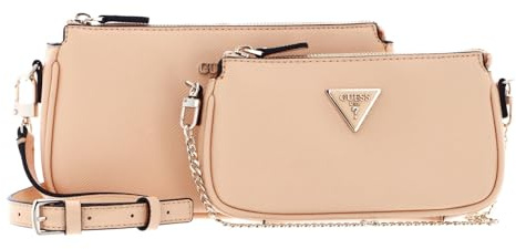 GUESS Umhängetasche Schultertasche Noelle Double Pouch Crossbody Apricot Cream