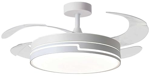 BEL AIR HOME - Ventilador de Techo Robin - Motor DC Silencioso - Luz LED 36W 3 Temperaturas - Aspas Desplegables - Mando a Distancia - Ventilador de Techo con Luz, Blanco, Metal
