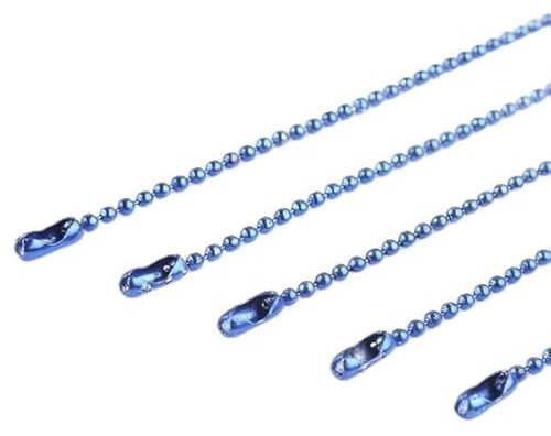 10 Stück bunte Kugelketten für DIY-Halskette, Schmuckherstellung, 1,5 mm Perlen, Kugelkette, Halskette mit Anschlüssen, 68 cm, Blau