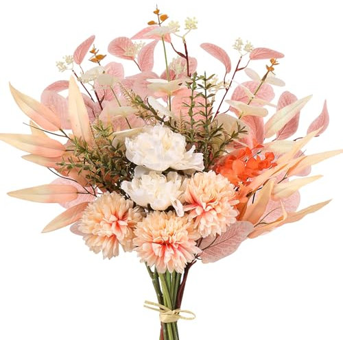 Ramo de Flores Artificiales Falsas para decoración, arreglos Florales de Seda, Flores sintéticas, Ramos de Boda, Ramos de Novia, mesas, centros de Mesa para decoración rústica del hogar, jarrón de