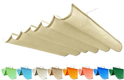 LXBAMKEA Retractable Wave Shade Sails, Telescopic Canopy Pergola Cover, UV And Sun Protection U Shape Roof Awning, Outdoor Garden Patio Backyard Deck Decor Shelter