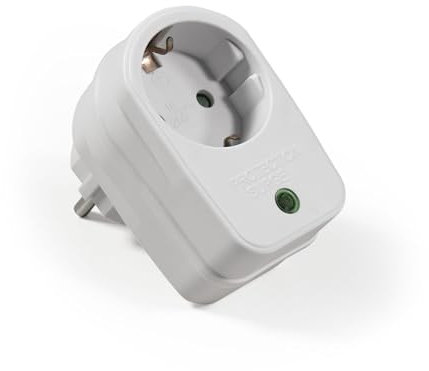 Adattatore per presa con protezione da sovratensione, 3500 W, 230 V/16 A, indicatore LED, protezione da fulmini, ideale per elettronica, investimento in sicurezza