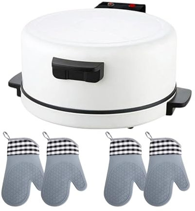 forplubossmmp Electric Countertop Pizza Oven | Mini Hot Stone Pizza Cooker with 11.8/30CM Bakeware | 2000W Uniform Heating | Automatic Pizza Bread Maker for Pizza Pancake Steak Bread Tortillas