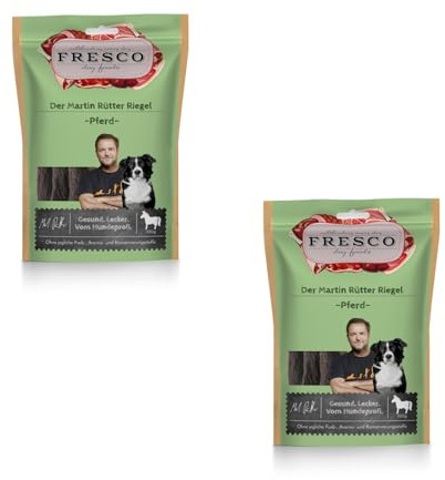 Fresco Martin Rütter Riegel Pferd | Doppelpack | 2 x 100 g | Ergänzungsfuttermittel für Hunde | Natürlicher Monoproteinsnack aus reinem Pferdefleisch | In Riegel-Form