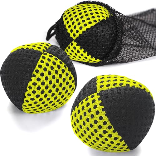 oazoxcx Set di 3 palline da giocoleria per principianti e professionisti, kit di palline da giocoleria durevoli (nero - giallo)