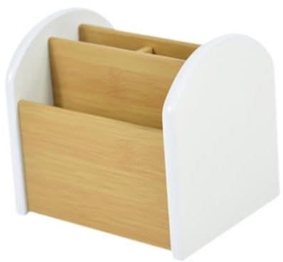 FytStycale Organizador de Escritorio con Soporte para Mando a Distancia, Clasificador de Maquillaje Y Caja de Almacenamiento para Cómoda, Blanco