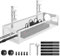RERLYING Under Desk Cable Management Tray No Drilling, No Damage to Desk, Metal Mesh Cable Tray with Clamp for Desk, Under Desk Storage Cable Raceways for Office, Home, White, 1 Pack