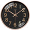 VIKMARI Horloge Murale 20 cm Silencieuse sans Tic-Tac Noir et Doré - À Pile Quartz Design Moderne pour Cuisine Bureau Salon​