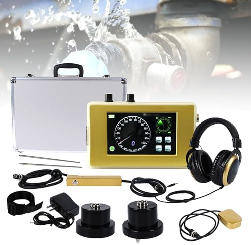 Detector de Fugas Agua Profesional - Sensor Geófono 1Hz-4500Hz Ajustable, Cancelación Ruido, Batería 30H, Escaneo 4M para Obras - Fontaneros & Ayuntamientos