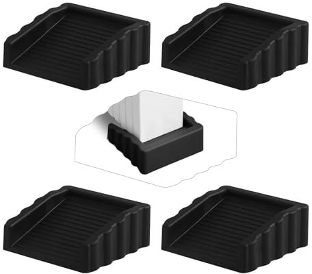 4 Pack Rubber Door Stop Adjustable Door Wedge, Heavy Duty Black Door Stoppers for Home, Office, Floor, All Surface Types