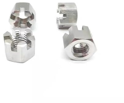 Nyloc Nuts, 10pcs 304 Stainless Steel B6181 Hexagonal Slotted Thin Nut M6 M8 M10 M12 M14 M16 M18 M20 M24 M27 M30 M33 M36(M36)