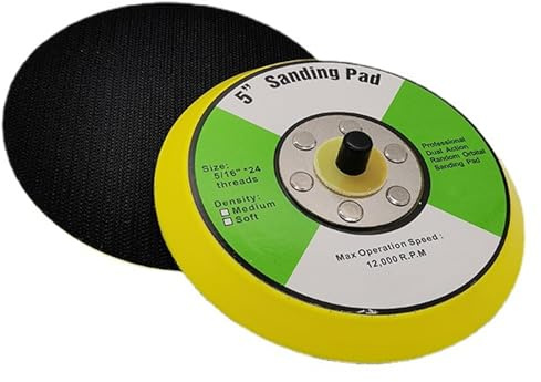 Schleifteller 125mm Klett, Schleifteller 5 inch Mit M8-Schrauben, 5-zoll-Stützteller Polieren Wachsen Schwabbeln Elektroschleifer Schleifwerkzeug