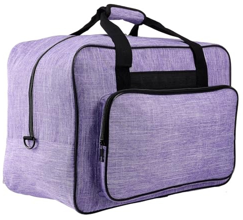 Toaboa 46x23x32cm Nähmaschinentasche Oxford-Stoff Nähmaschine Tragetasche mit Tragegriffe, Schultergurte, Mehrere Taschen Wasserdicht Verschleißschutz Tragbare Tragetasche für Unterwegs(Violett)