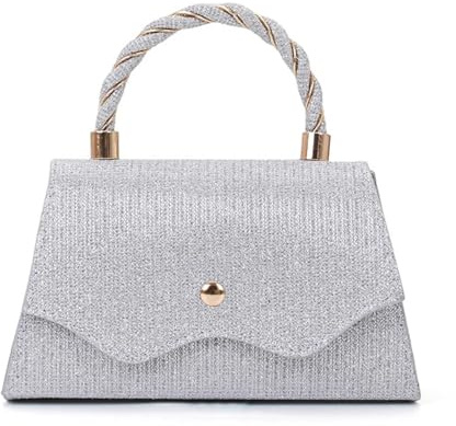 WEOKDFHA kvällsväska elegant clutch för kvinnor, perfekt för bröllop, brudtärnor och middagsbjudningar för kvinnor, SILVER, Einheitsgröße