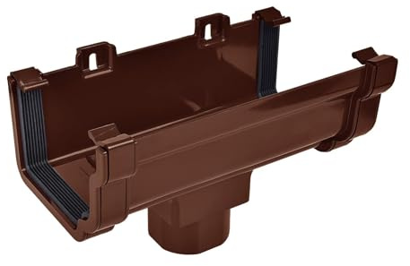 Kayflow Ogee 120mm Gutter Running Outlet - Brown