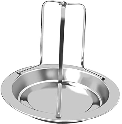 Qianly Asador de Pollo con Bandeja Soporte Vertical para Parrilla y Ahumador Acero Inoxidable Robusto con Cuenco Recogegrasas Apto para Hogar Camping, sin Cepillo, Individual