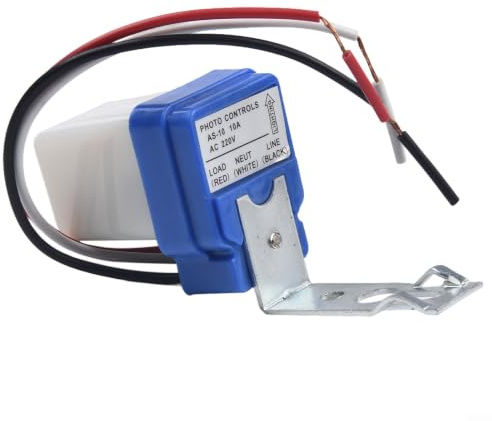 Sensore Crepuscolare Luce per strada 12V 24V 220V 10A Sensore(220V) | Accensione automatica al tramonto, spegnimento all'alba, per ideale per illuminazione pubblica e privata