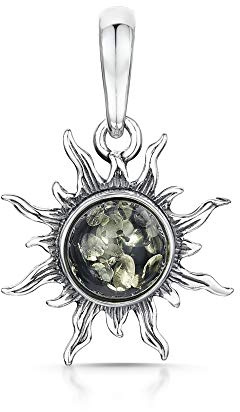 Amberta Kvinnor 925 Sterling Silver med Baltisk Bärnsten – Solhänge - Färg Grön