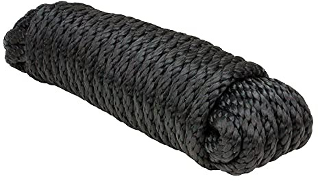 Extreme Max 3008.0022 Solid Braid MFP Utility Rope - 3/8 x 100', Black