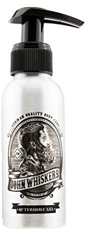John Whiskers Aftershave Gel for Men - Made in Germany - mit Aloe Vera - für Gesicht und Kopf nach der Rasur - After Shave für Herren