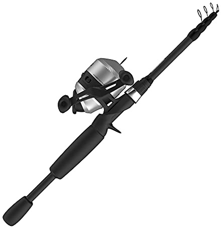 Zebco 33 Spincast Reel and Telescopic Fishing Rod Combo, Extendable 22.5-Inch to 6-Foot E-Glass Fishing Pole, Size 30 Reel, Quickset Anti-Reverse Fishing Reel with Bite Alert, Silver/Black