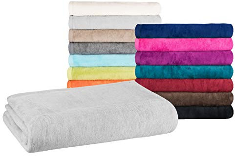 MOON - Couverture classique grande taille 220 x 240 cm grise - Couverture en laine unie - Mélange de coton facile d'entretien