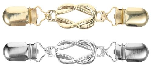 Vintage Cardigan Clips Damen, Antike Brosche Golden Silber, 2 StüCk Strickjacke Kragen Schal Pullover Verbindungsschnallen FüR Hochzeit, Party Und Alltag